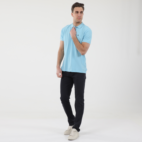 Ανδρική polo μπλούζα DORS 1132001.C14 γαλάζια Ανδρικά