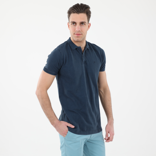 Ανδρική polo μπλούζα DORS 1132002.C02 μπλε Ανδρικά