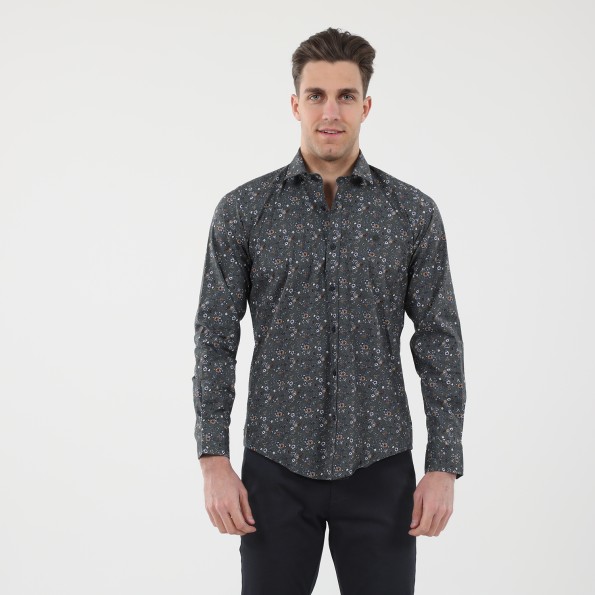 Ανδρικό πουκάμισο DORS 1030018.C01 γκρι floral