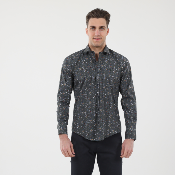 Ανδρικό πουκάμισο DORS 1030018.C01 γκρι floral