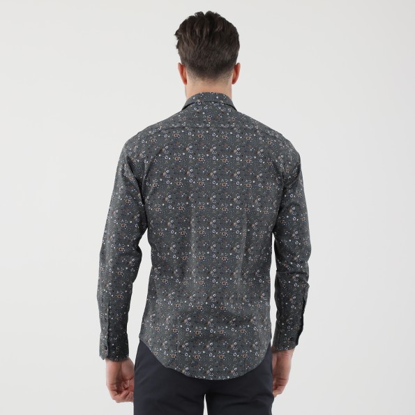 Ανδρικό πουκάμισο DORS 1030018.C01 γκρι floral