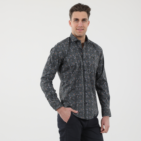Ανδρικό πουκάμισο DORS 1030018.C01 γκρι floral