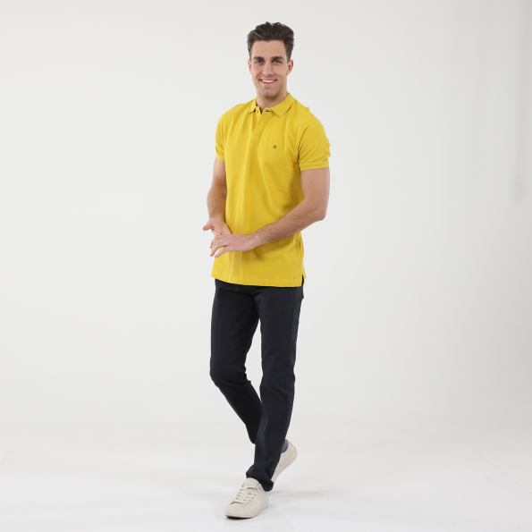 Ανδρική polo μπλούζα DORS 1132001.C03 κίτρινη Ανδρικά
