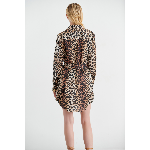 Γυναικείο φόρεμα πουκαμίσα SUGARFREE 22805025 animal print