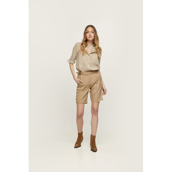 Γυναικεία βερμούδα EDWARD JEANS WP-N-BRM-S22-003 LANELLE μπεζ Γυναικεία