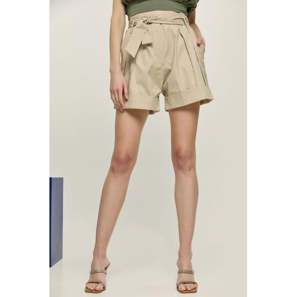Γυναικεία βερμούδα EDWARD JEANS WP-N-SHR-S22-004 TASHI-MT BELTED μπεζ