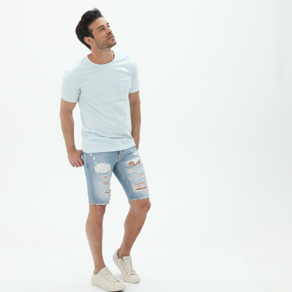 Ανδρική jean βερμούδα STAFF JEANS 5-890.807.S3.043 PAOLO ανοιχτή μπλε Ανδρικά