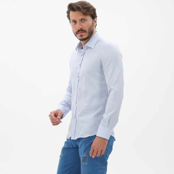 Ανδρικό πουκάμισο MARTIN & CO 123-51-1320 SLIM FIT γαλάζιο Ανδρικά
