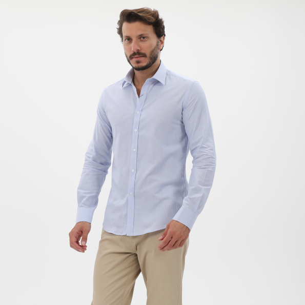 Ανδρικό πουκάμισο MARTIN & CO 123-51-1460 SLIM FIT γαλάζιο Ανδρικά
