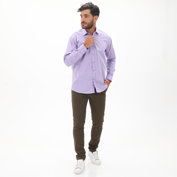 Ανδρικό πουκάμισο MARTIN & CO 123-52-0100 REGULAR FIT μοβ Ανδρικά
