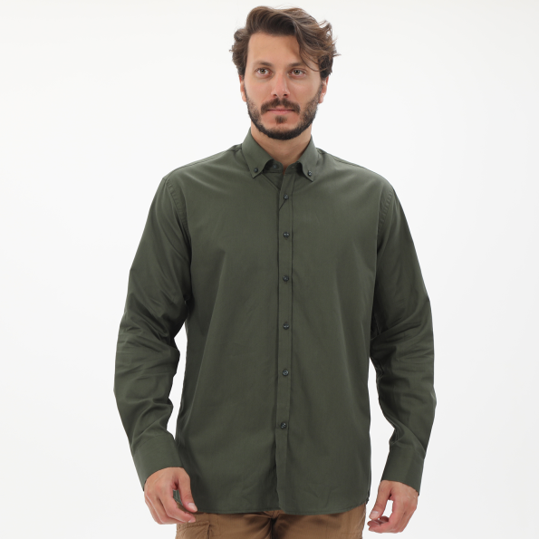 Ανδρικό πουκάμισο MARTIN & CO 123-52-1460 REGULAR FIT λαδί
