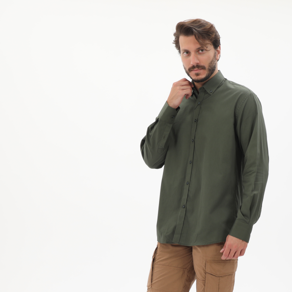 Ανδρικό πουκάμισο MARTIN & CO 123-52-1460 REGULAR FIT λαδί Ανδρικά