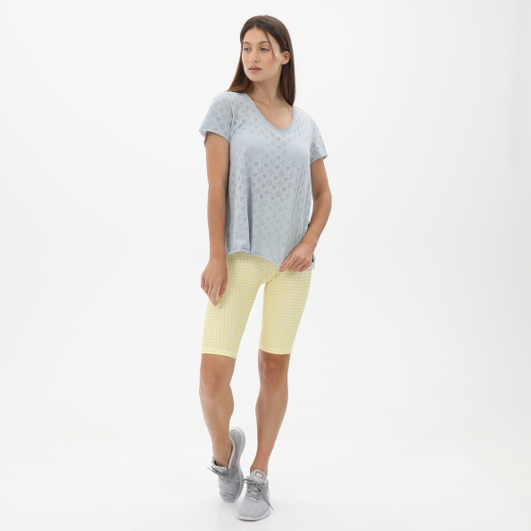 Γυναικείο ποδηλατικό κολάν BODYTALK 1221-902814 FLASH VICHY κίτρινο καρό Γυναικεία