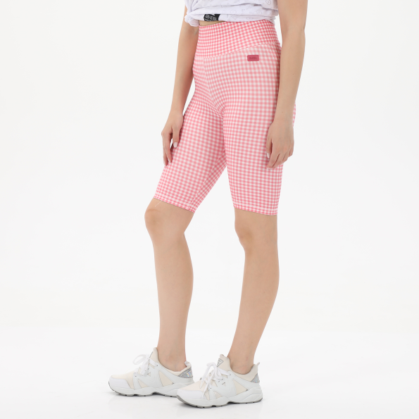 Γυναικείο ποδηλατικό κολάν BODYTALK 1221-902814 BDTKW FLASH VICHY ροζ λευκό καρό