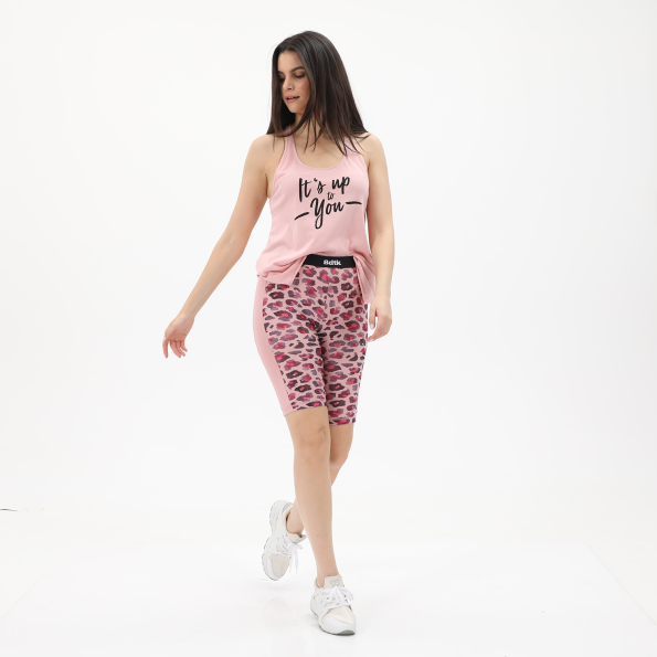 Γυναικείο ποδηλατικό κολάν BODYTALK 1221-908014 BESTIEW ροζ leopard Γυναικεία