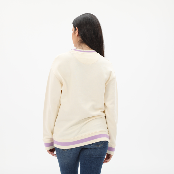 Γυναικειά φούτερ μπλούζα GANT 4200646 Dahila Print C-Neck λευκή λιλά