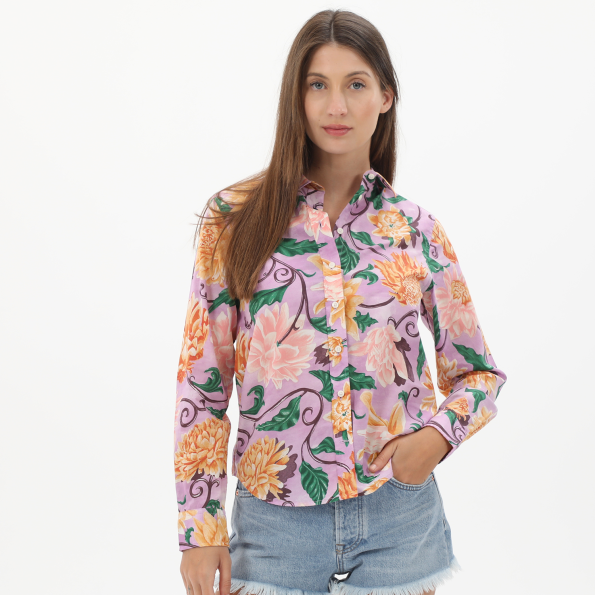 Γυναικείο πουκάμισο GANT 4300076 μοβ floral