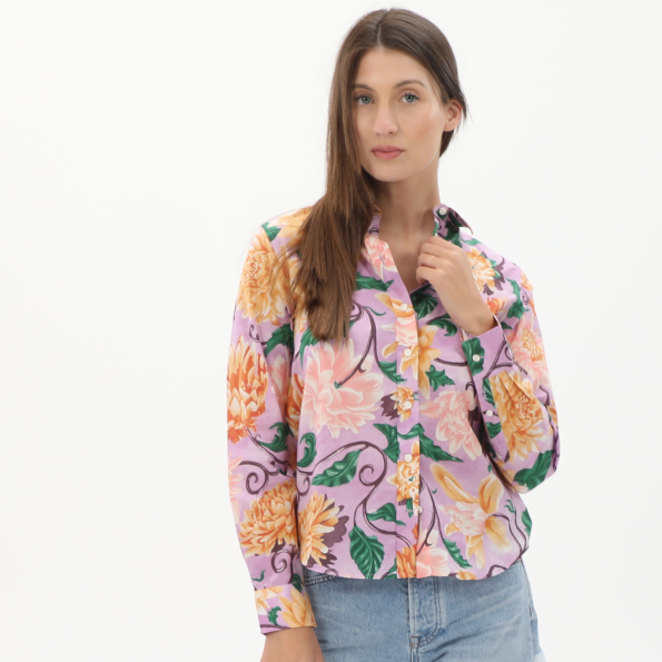 Γυναικείο πουκάμισο GANT 4300076 μοβ floral Γυναικεία