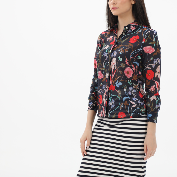 Γυναικείο πουκάμισο GANT 4301155 Reg Wild Floral μπλε