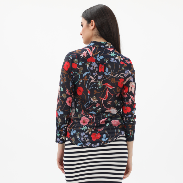 Γυναικείο πουκάμισο GANT 4301155 Reg Wild Floral μπλε