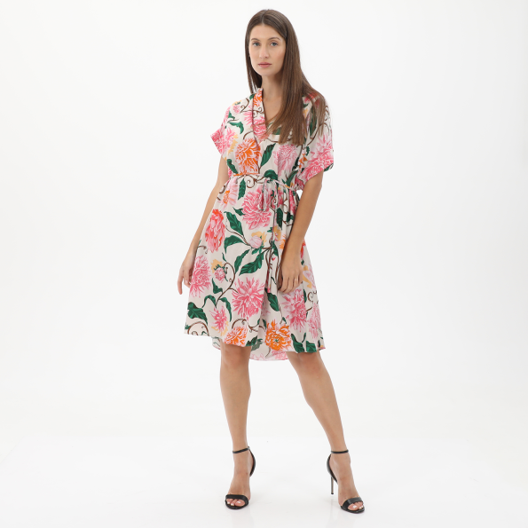 Γυναικείο midi φόρεμα GANT 4503177 Dahlia Print Dress λευκό floral