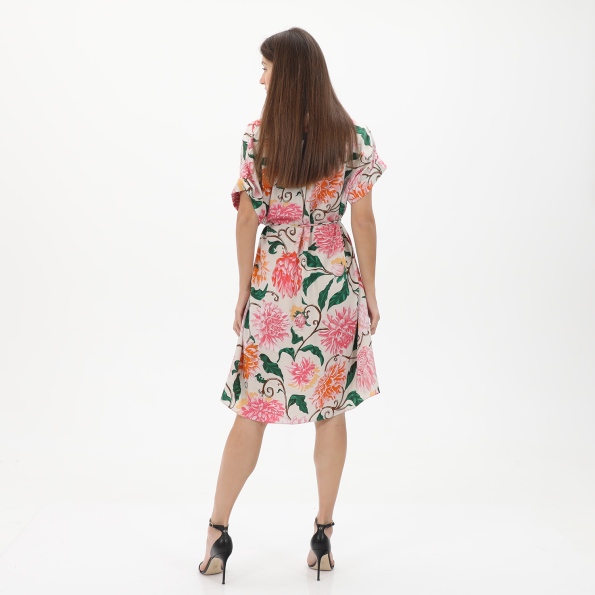 Γυναικείο midi φόρεμα GANT 4503177 Dahlia Print Dress λευκό floral