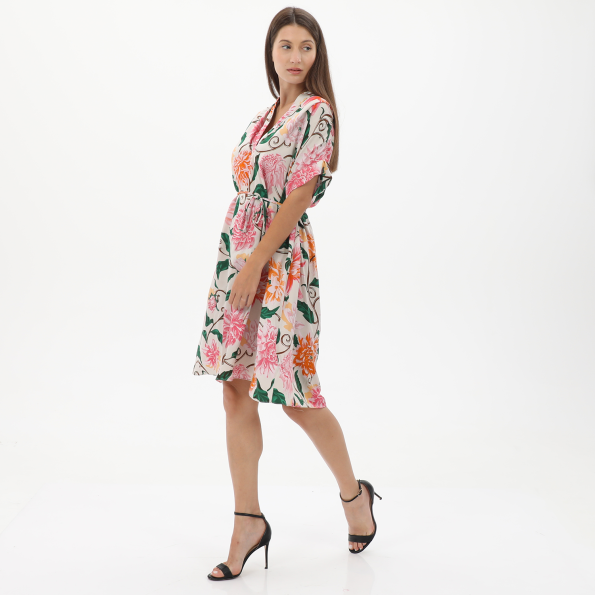 Γυναικείο midi φόρεμα GANT 4503177 Dahlia Print Dress λευκό floral
