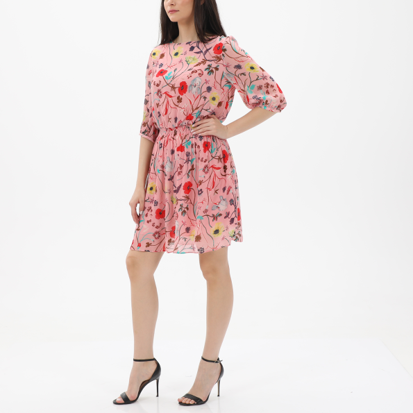 Γυναικείο mini φόρεμα GANT 4503181 Wild Floral Boatneck ροζ