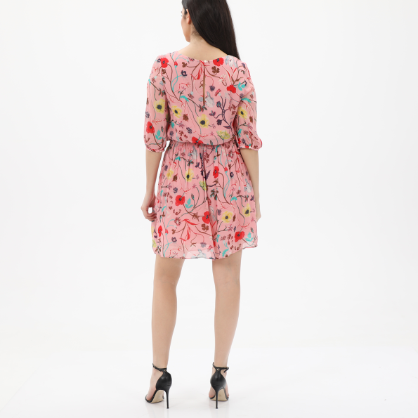 Γυναικείο mini φόρεμα GANT 4503181 Wild Floral Boatneck ροζ