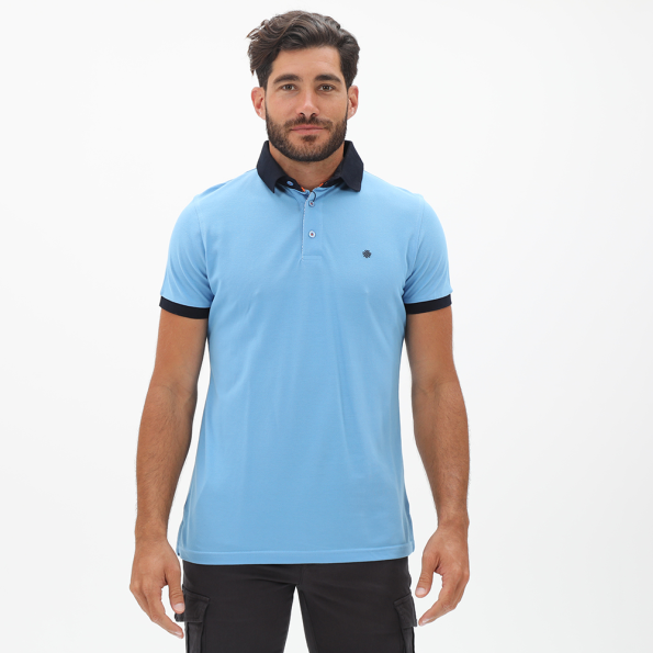 Ανδρική polo μπλούζα DORS 1132003.C03 γαλάζια