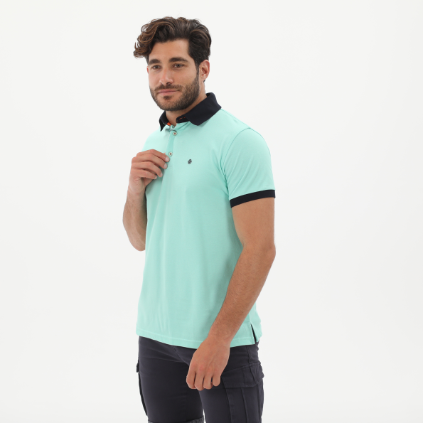 Ανδρική polo μπλούζα DORS 1132003.C04 βεραμάν Ανδρικά