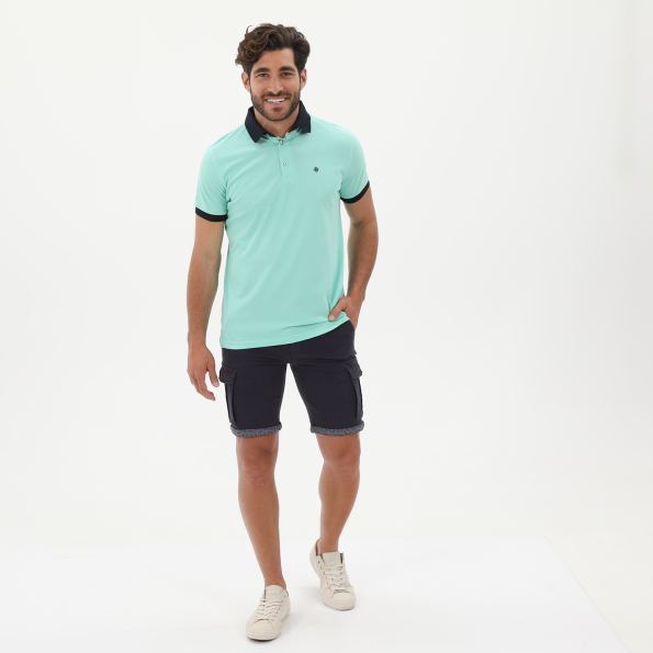 Ανδρική polo μπλούζα DORS 1132003.C04 βεραμάν Ανδρικά