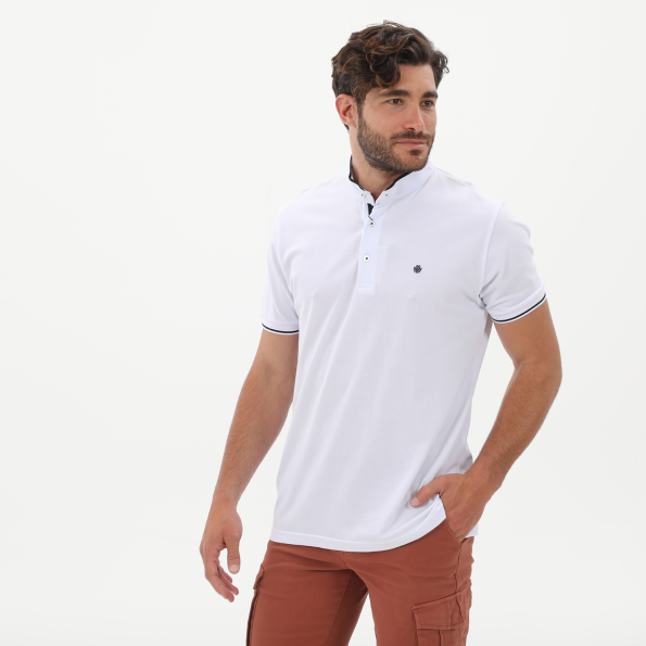 Ανδρική polo μπλούζα DORS 1132004.C01 λευκή Ανδρικά