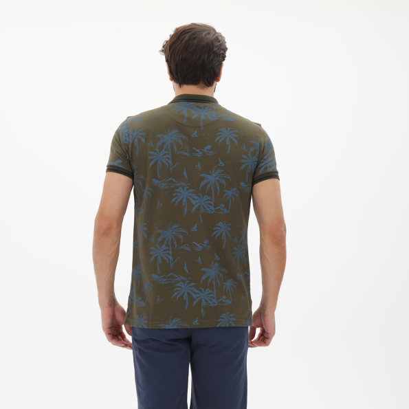 Ανδρική polo μπλούζα DORS 1132005.C03 χακί μπλε Ανδρικά