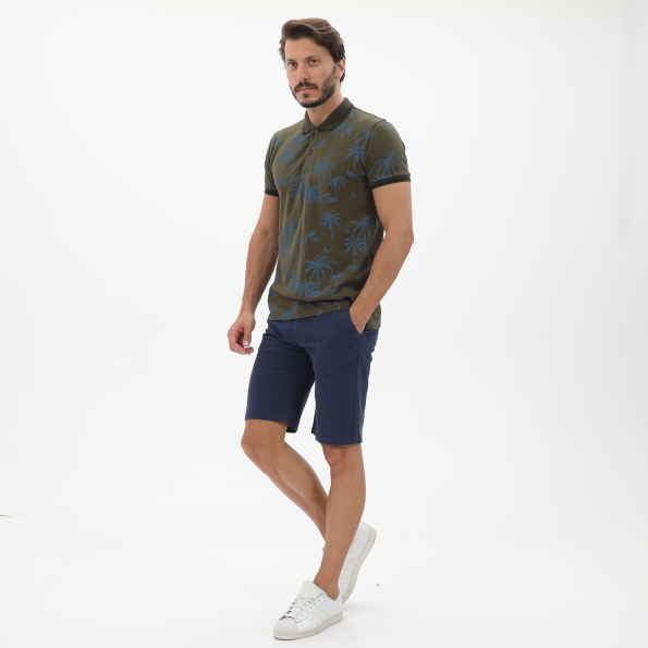 Ανδρική polo μπλούζα DORS 1132005.C03 χακί μπλε Ανδρικά