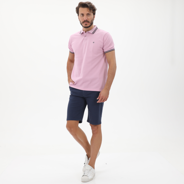 Ανδρική polo μπλούζα DORS 1132007.C03 ροζ Ανδρικά