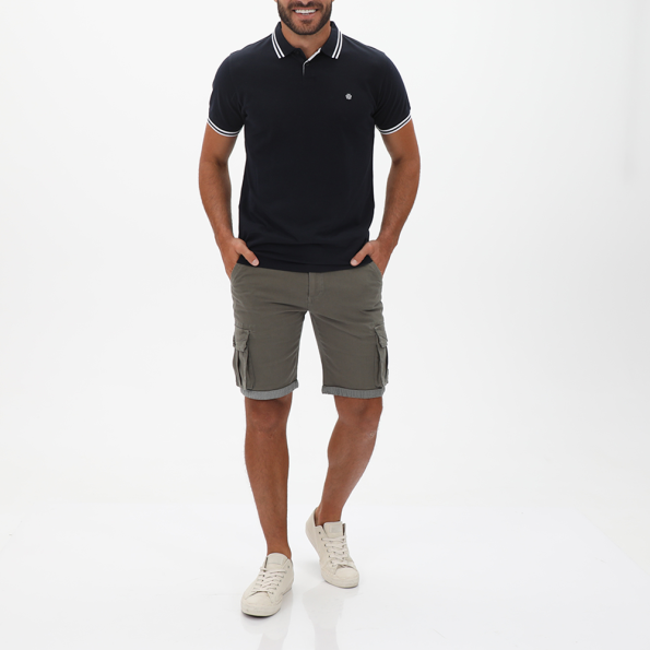 Ανδρική polo μπλούζα DORS 1132007.C04 μαύρο λευκό Ανδρικά