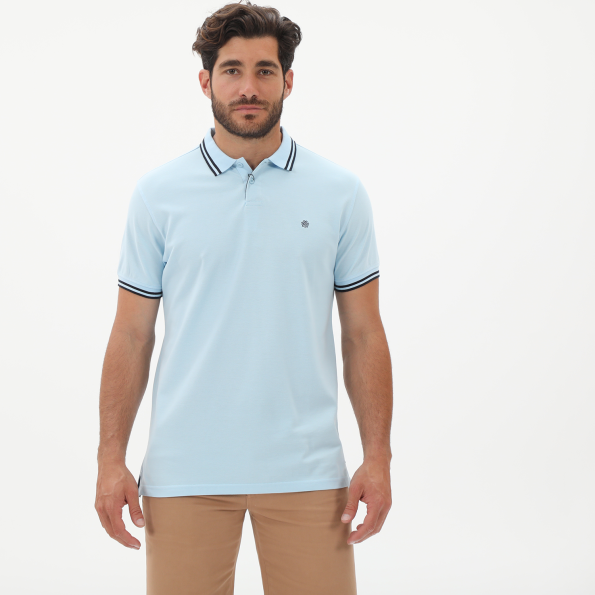 Ανδρική polo μπλούζα DORS 1132007.C05 γαλάζια