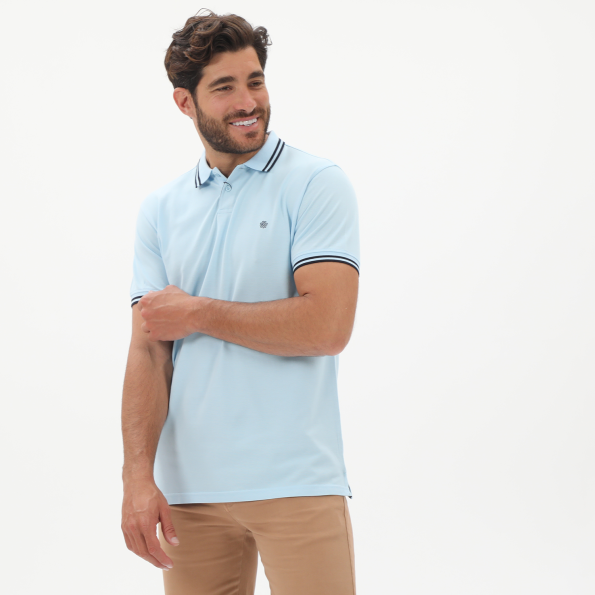 Ανδρική polo μπλούζα DORS 1132007.C05 γαλάζια Ανδρικά