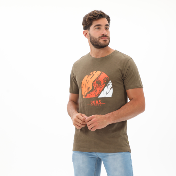 Ανδρικό t-shirt DORS 1132026.C03 χακί