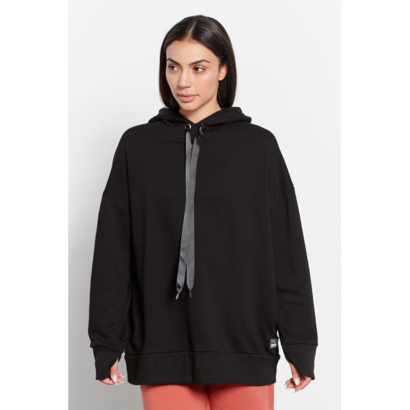 Γυναικεία oversized φούτερ μπλούζα BODYTALK 1232-900425 μαύρη