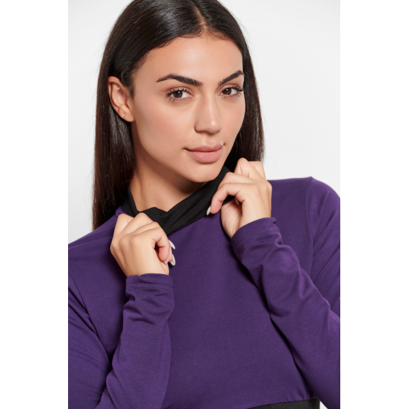 Γυναικεία cropped μπλούζα  BODYTALK 1232-905220 μοβ Γυναικεία
