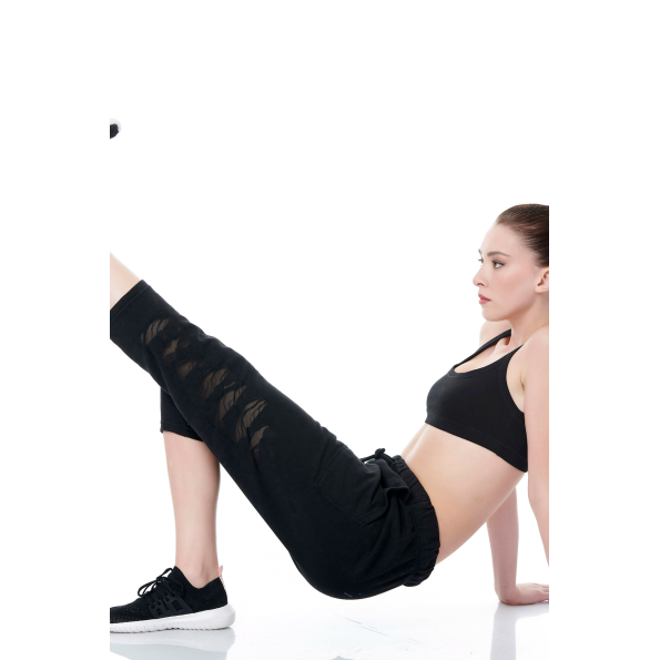 Γυναικείο παντελόνι φόρμας 7/8 BODYTALK 1191-901900 μαύρο Γυναικεία