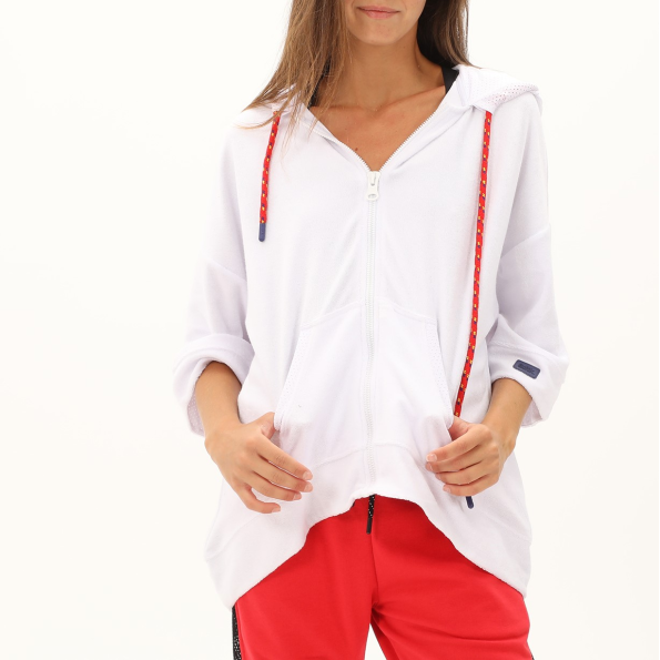 Γυναικεία φούτερ ζακέτα BODYTALK 1191-906922 REGATTAW λευκή Γυναικεία