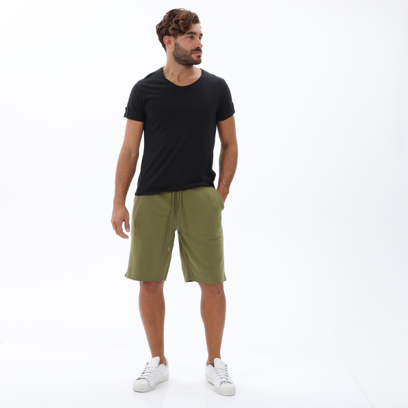 Ανδρική μακριά αθλητική βερμούδα BODYTALK 1221-959704 PANTSONM λαδί Ανδρικά