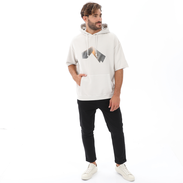 Ανδρική φούτερ μπλούζα DIRTY LAUNDRY DLMH000050 GRADIENT NOW OVERSIZED HOODIE εκρού Ανδρικά