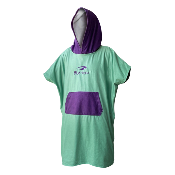 Unisex πόντσο παραλίας BLUE HUNTER 21003430200 PONCHO πράσινο μοβ