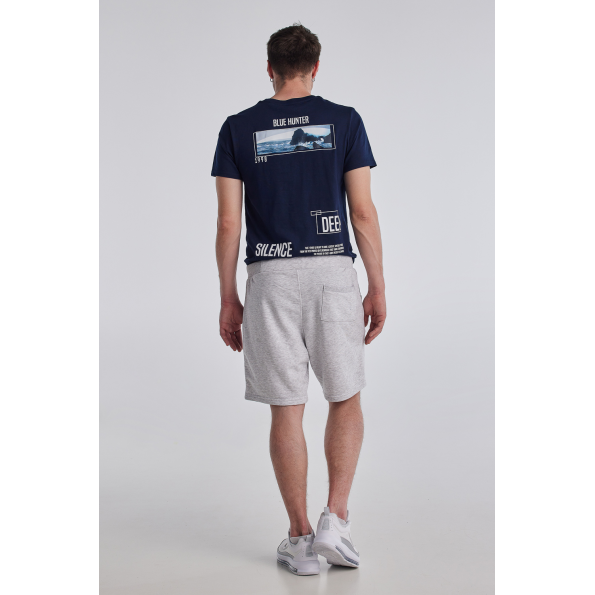 Ανδρική βερμούδα BLUE HUNTER 22001060204 CASUAL γκρι μελανζέ Ανδρικά