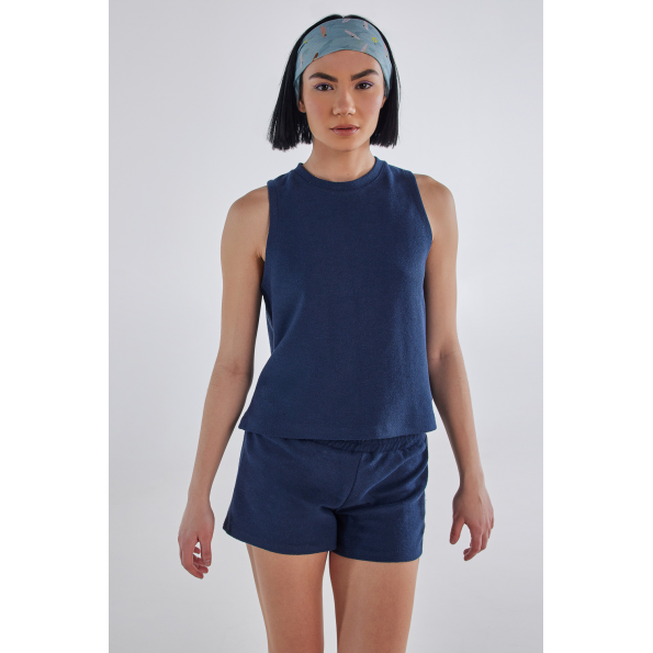 Γυναικεία αμάνικη μπλούζα BLUE HUNTER 22002220108 TOWEL μπλε ναυτικό
