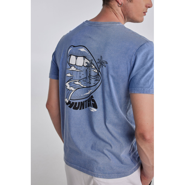 Ανδρικό t-shirt BLUE HUNTER 22003010218 BEACH LIFE μπλε Ανδρικά